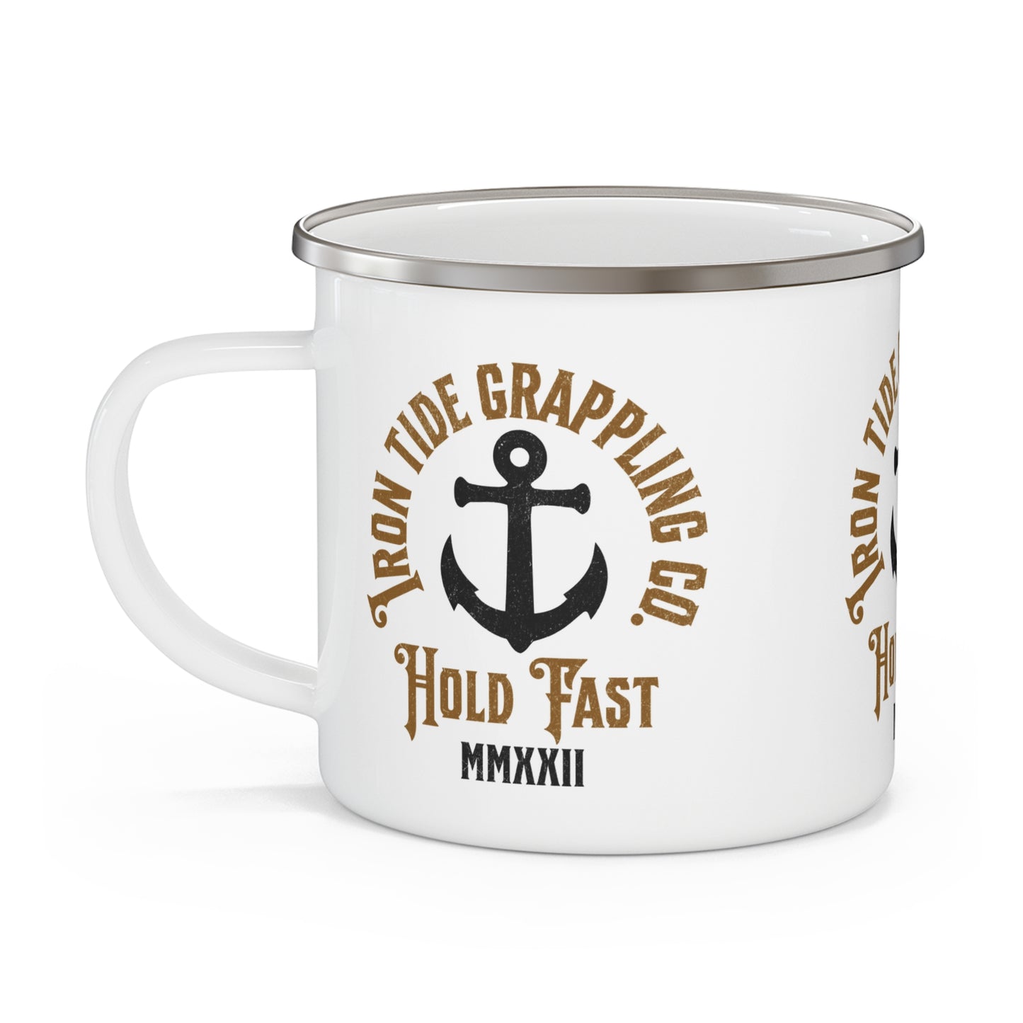 Iron Tide Grappling Co. “Hold Fast” Enamel Camping Mug