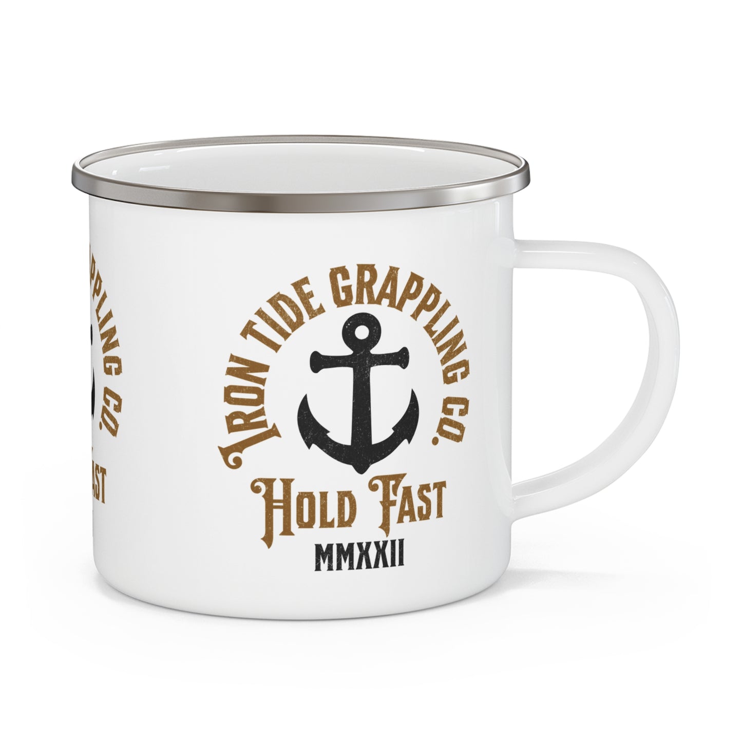 Iron Tide Grappling Co. “Hold Fast” Enamel Camping Mug