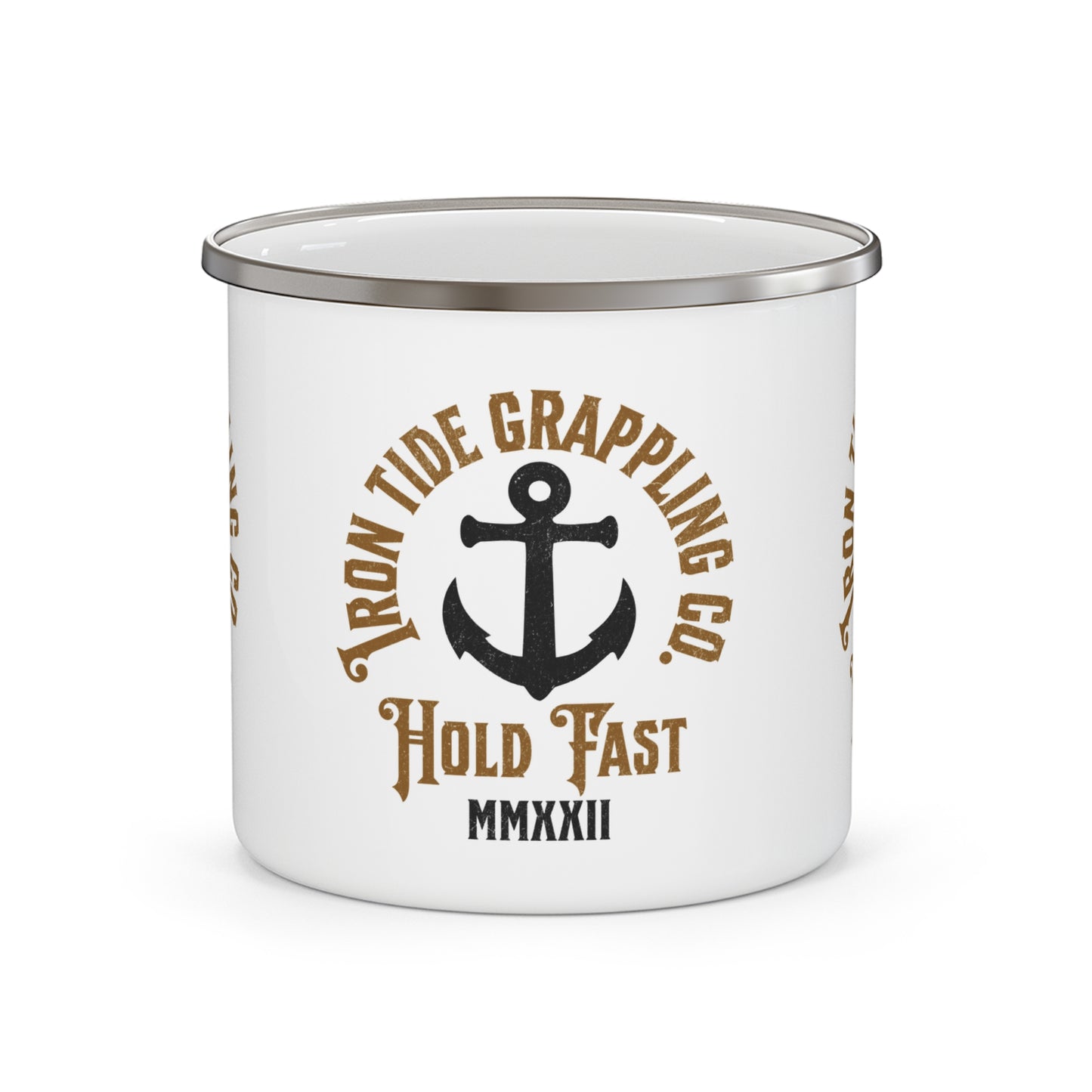 Iron Tide Grappling Co. “Hold Fast” Enamel Camping Mug