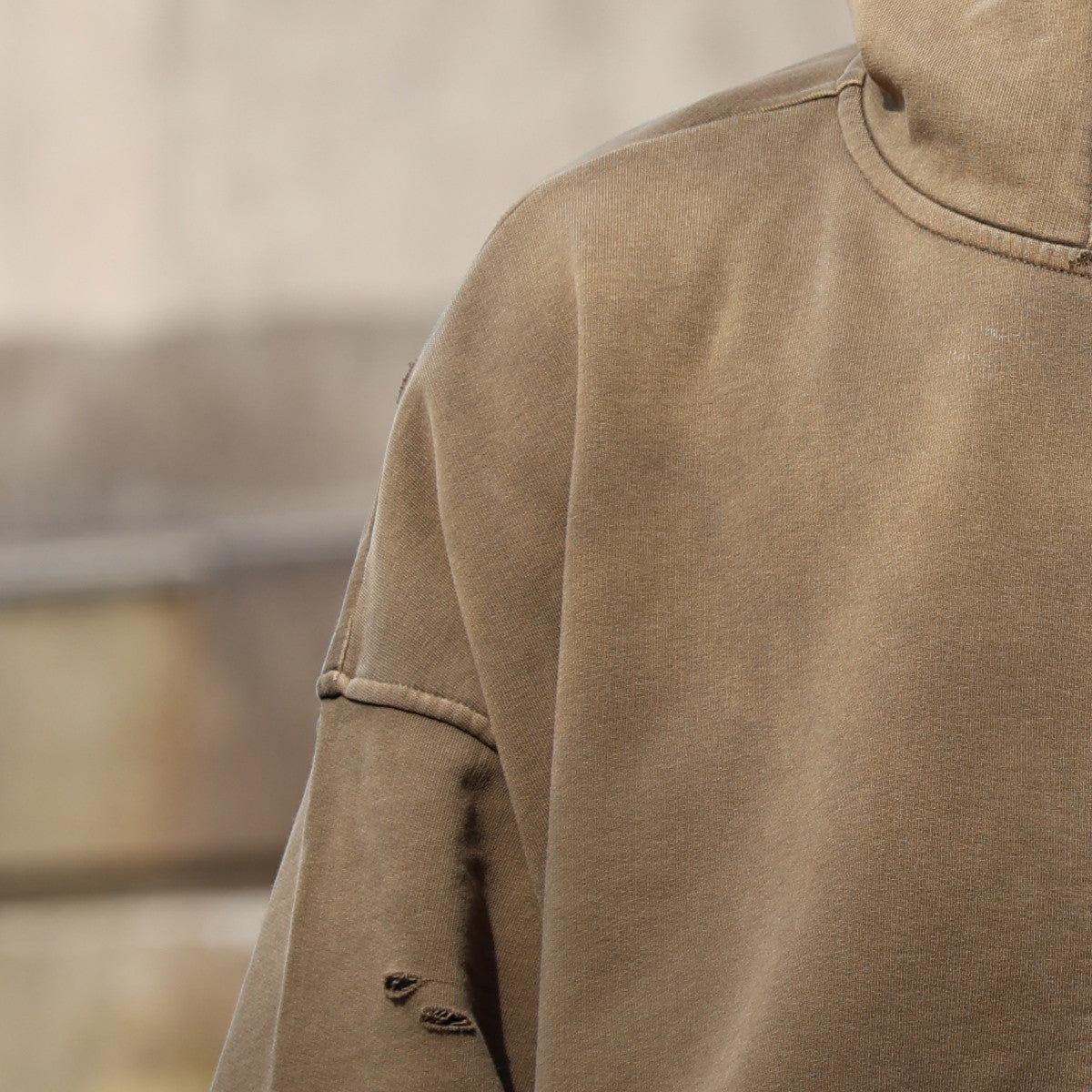 Trace Evidence – Washed Distressed Zip-Up Hoodie