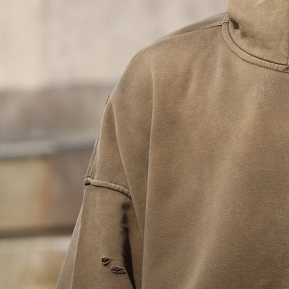 Trace Evidence – Washed Distressed Zip-Up Hoodie