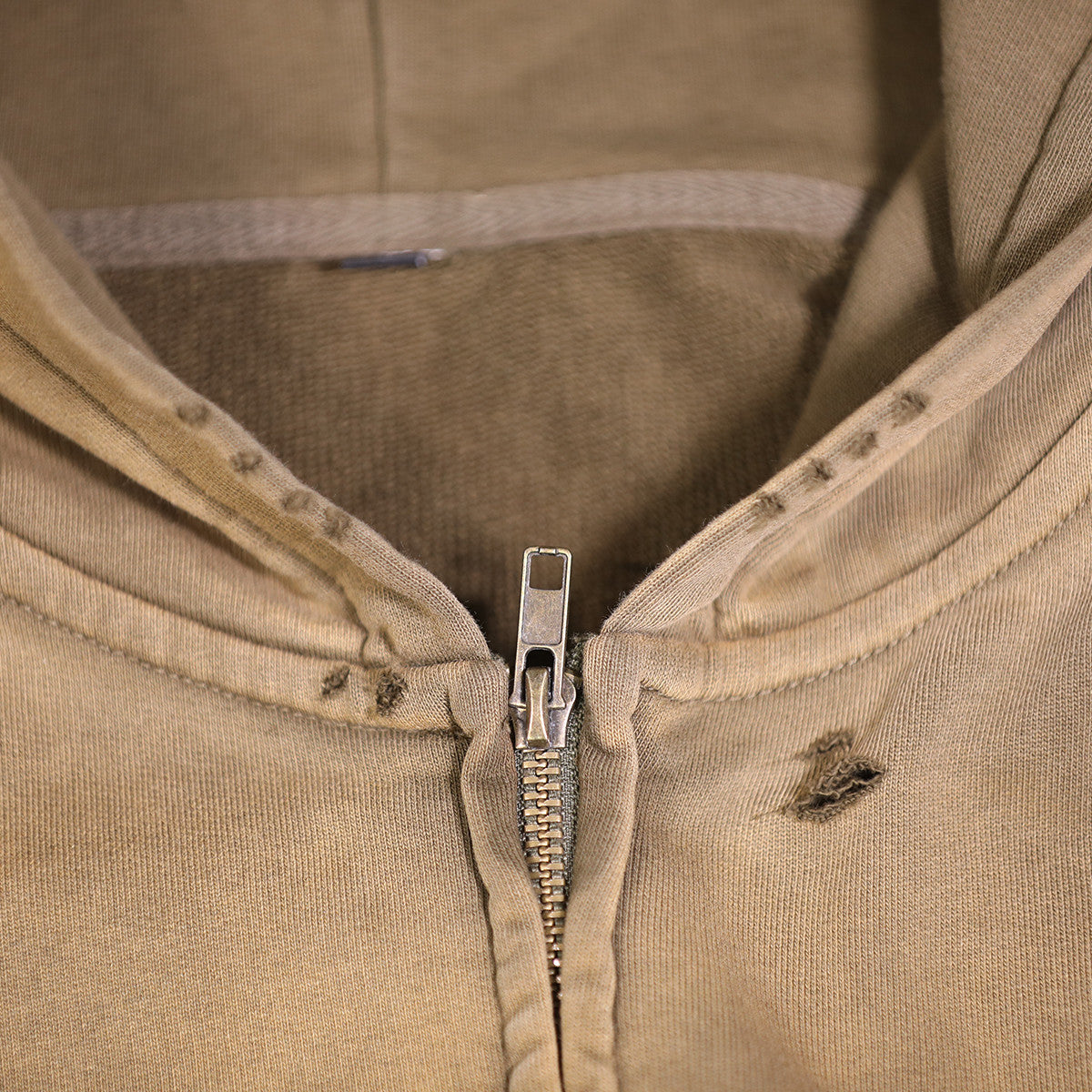 Trace Evidence – Washed Distressed Zip-Up Hoodie