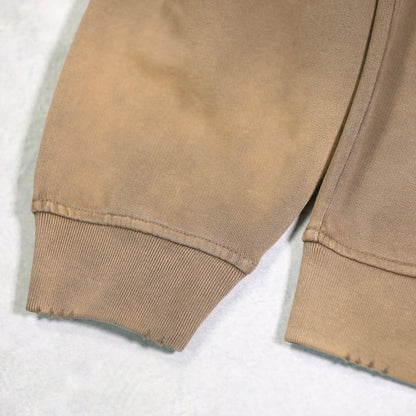 Trace Evidence – Washed Distressed Zip-Up Hoodie