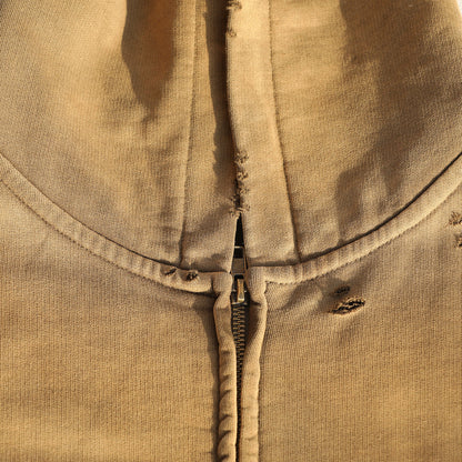 Trace Evidence – Washed Distressed Zip-Up Hoodie