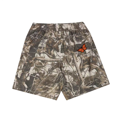 Iron Tide “The Mask Slips” Heavyweight French Terry Woodland Camo Shorts