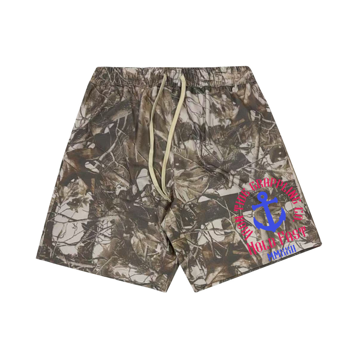 Iron Tide “The Mask Slips” Heavyweight French Terry Woodland Camo Shorts