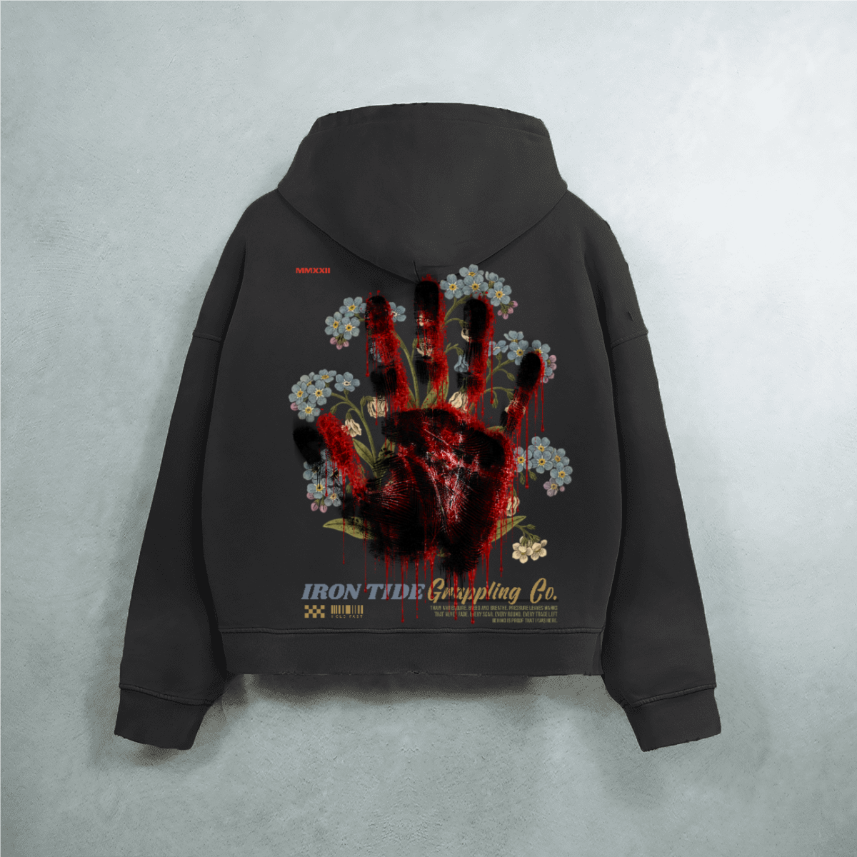Trace Evidence – Washed Distressed Zip-Up Hoodie